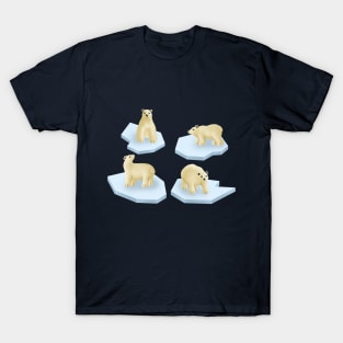 Polar bear treading on thin ice T-Shirt